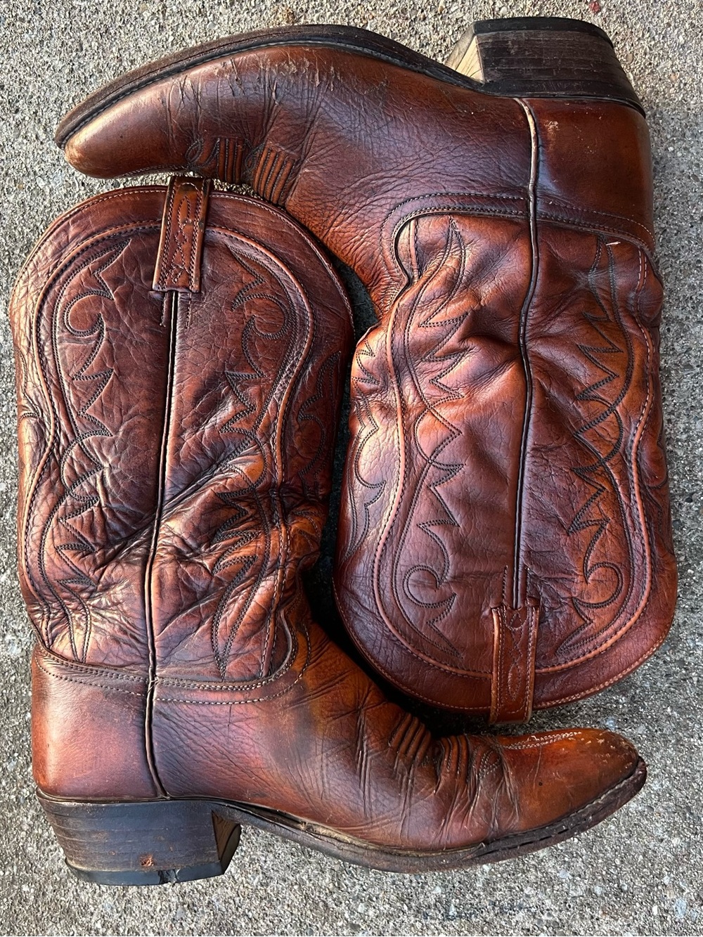 Vintage Dan Post Genuine Leather Western Cowboy Boots